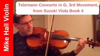 Telemann Concerto in G 3rd movement from Suzuki Viola Book 4 [upl. by Atrice956]