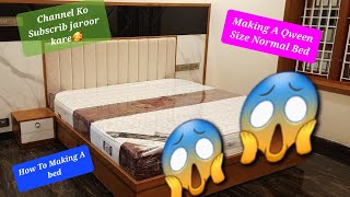 Making A Qween Size Normal Bed🥰🥰 Bed making full video Carpenter work Video Furniture work videos [upl. by Luce]