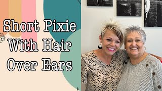 Short Pixie with Hair Over Ears  Womens Over 60 Hairstyles [upl. by Eilatam]