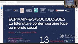 COLLOQUE INTERNATIONAL ÉCRIVAIN•E•SSOCIOLOGUES Mercredi 13 novembre [upl. by Aoniak]