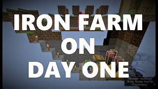 Minecraft Elegance Iron Farm on Day 1 of Survival Java 116 [upl. by Anaek]