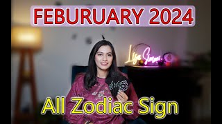 FEBRUARY 2024 Horoscope   February 2024 Monthly Prediction All 12 RashiZodiac Tarot [upl. by Fairweather]