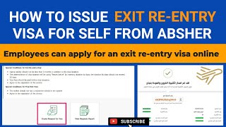 How to Issue Exit Reentry Visa by yourself using Absher in KSA  Self Exit Reentry visa Apply [upl. by Fuhrman]