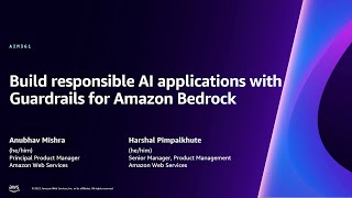 AWS reInvent 2023  Build responsible AI applications with Guardrails for Amazon Bedrock AIM361 [upl. by Adaven]