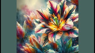 Watercolor landscape painting rare flowers [upl. by Ellerol]