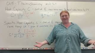 CHEM1411 Poe 2024FA sect 51  heat capacity C and specific heat capacity c [upl. by Merriman]