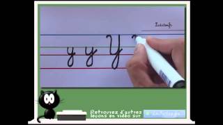 Alphabet cursif  comment écrire la lettre cursive Y  vidéo en langue française [upl. by Ainitsirhc]