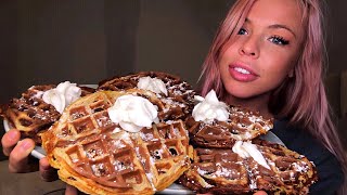 ASMR  CRISPY WAFFLE MUKBANG Intense Eating Sounds [upl. by Afital42]