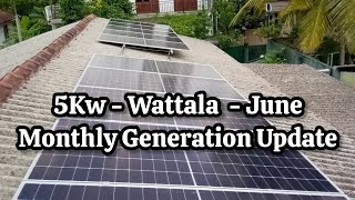 5Kw Solar Power System at Wattala Monthly Generation Update  2024 June [upl. by Fabozzi]