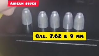 Airgun Slugs cal 762 e 9 mm airgun slugs pellets hunting camping bushcraft cacciatore [upl. by Eal]