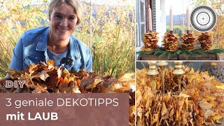 DIY  EINFACHSTE ADVENTDEKO EVER  3 Dekotipps mit Laub [upl. by Jovi442]