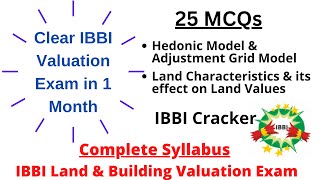 Hedonic Model I MCQ  Market Approach  Val of Real Estate  IBBI Cracker [upl. by Mendive312]