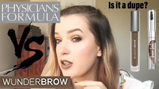 Physicians Formula Brow Last VS Wunderbrow  All Day Wear Test  Dupe [upl. by Shevlo]