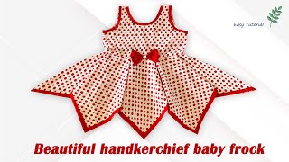 Handkerchief Baby Frock Cutting and Stitching Handkerchief Baby Frock Design [upl. by Savage]