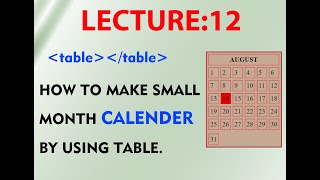 How to make calendar using HTML in notepad Creating calendar in Html Month calendar Html project [upl. by Atirec483]