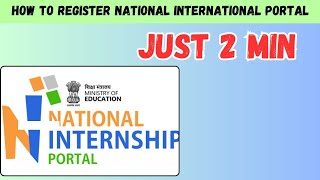 how to register National intership portal  free online intership 2024 [upl. by Langley]