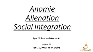 Anomie alienationsocial disintegration [upl. by Ynnav]