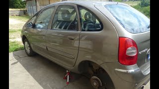 Citroen Xsara Picasso Rear Left Brake Disc and Pads Replacement Without Removing Caliper Bracket [upl. by Docia]