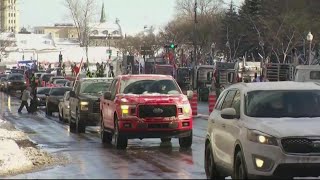 Drivers preparing for truck convoys in DC [upl. by Garvey]