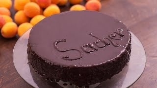 Sacher Torte  Chocolate Cake with Apricot Jam Filling Recipe [upl. by Edualcnaej]