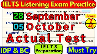 IELTS LISTENING TEST 28 SEPTEMBER amp 5 OCTOBER 2024 WITH ANSWERS  IELTS LISTENING  IDP amp BC [upl. by Dacia]