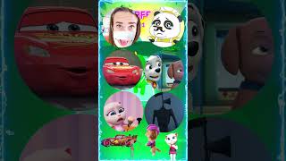 Vlad and Niki Sheriff Labrador Lightning McQueen Paw Patrol Talking Angela Siren Head Tiles Hop [upl. by Anauqahs]