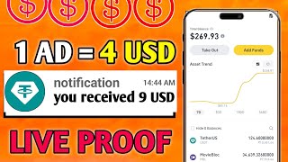 New Usdt Earning Site Usd Mining Site 2024 Best Investment Usdt Earning Website [upl. by Gordon]