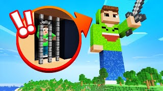 I Got TRAPPED In a GIANT JELLY BEDROCK STATUE Minecraft [upl. by Yllil]