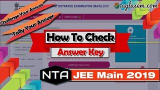 NTA JEE Main Answer Key 2019  How To Check Tally Challenge [upl. by Aroda]