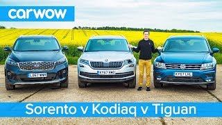 VW TiguanAllspace vs Skoda Kodiaq vs Kia Sorento  Which is the best 7seater SUV [upl. by Birkett]