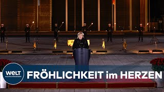 GROßER ZAPFENSTREICH Angela Merkels ruft in bewegende Rede zum gesellschaftlichen Zusammenhalt auf [upl. by Nomrah]