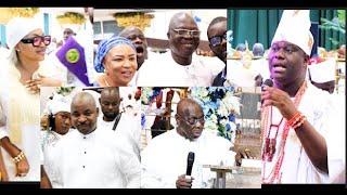 HOW MC OLUOMO OONI OF IFE DAVIDO’S UNCLE OBASANJO MR LATIN OTHERS CELEBRATED AT ESTHER AJAYI’S [upl. by Ocir]