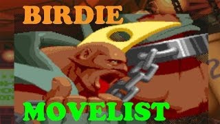 Street Fighter Alpha 2  Birdie Move List [upl. by Maryl]