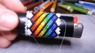 Beading Lighter Cover Freestyle Repeating Design amp Execution [upl. by Neelyam]