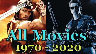 Arnold Schwarzenegger All Movies 1970  2020 [upl. by Vary]