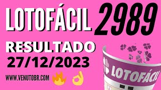 🍀 Resultado Lotofácil 2989 [upl. by Llabmik]