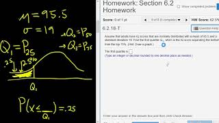 Find the first Quartile Q1 with the Normal Distribution and StatCrunch [upl. by Slinkman]