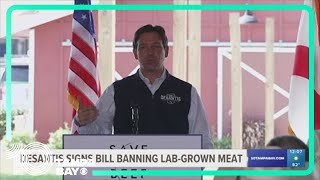 DeSantis signs bill banning labgrown meat [upl. by Annaya242]