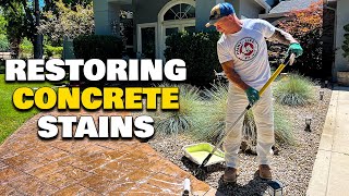 HOW TO RESTORE CONCRETE SEALER Restoring faded colored concrete Sealing stained concrete [upl. by Adamok]