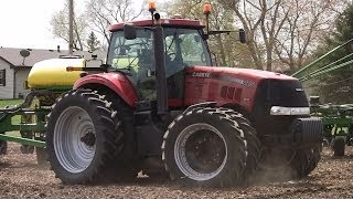 Case IH 305 Tractor and John Deere MaxEmerge Planter on 562014 [upl. by Ridglea]