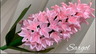 DIY  Satin Ribbon FlowersHow to make hyacinth flowers with satin ribbon [upl. by Gwenn624]