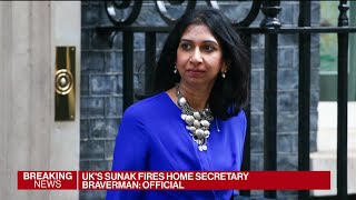 UK Latest Sunak Fires Home Secretary Suella Braverman [upl. by Kerril]