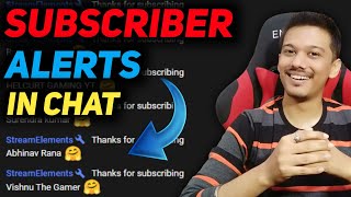 Live Subscriber Alerts on Your Live Stream  Chat Alerts on Youtube [upl. by Klaus121]