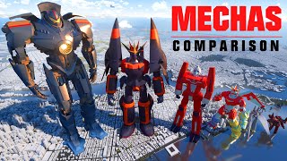 🤖 MECHAS piloted robots SIZE COMPARISON 🤖 3D Animation [upl. by Phail]