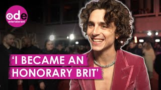 Timothée Chalamet Geeks Over Working with Hugh Grant and Olivia Colman [upl. by Naujek]