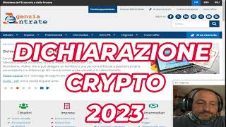 DICHIARAZIONE CRIPTOVALUTE QUADRO RW 2023 sul sito dell Agenzia delle Entrate cripto [upl. by Ahsa]