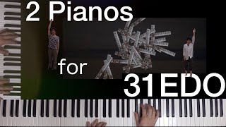 【微分音】2 Microtonal Pianos for 31EDO Chords and Melody 31平均律コードの下降とメロディを聴いてみよう H Wakabayashi 微分音ピアノ [upl. by Amorita]