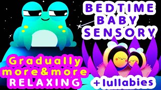 💤 Gradually Relaxing Baby Sensory  Bedtime Sensory Video  Infant Visual Stimulation 🐸 🐝 [upl. by Reinnej]