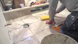 Part 9 Complete shower install studs to tile Part 9 installing the bathroom floor [upl. by Herriott]