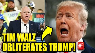 Tim Walz PULVERIZES Trump in FIERY Video [upl. by Sitelc]